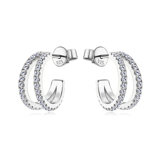 ASN Twilight Circles Moissanite Stud Earrings - ASN Moissa