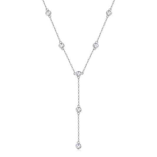 ASN Dazzle Line Moissanite Y Necklace