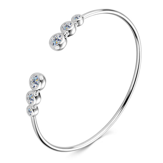 ASN Galaxy Cascade Moissanite Open Bangle