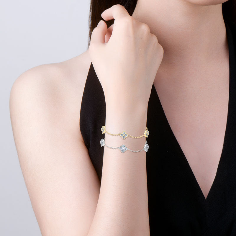 ASN Lucky Clover Moissanite Bracelet - ASN Moissa