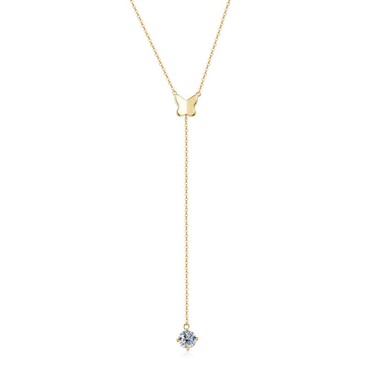 ASN Flutter Drop Moissanite Y Necklace