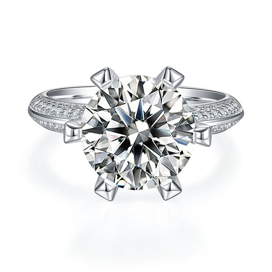 ASN Imperial Grace 5-Carat Moissanite Half-Pave Solitaire Ring