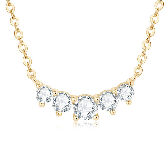 ASN Radiant Arc Moissanite Bar Necklace