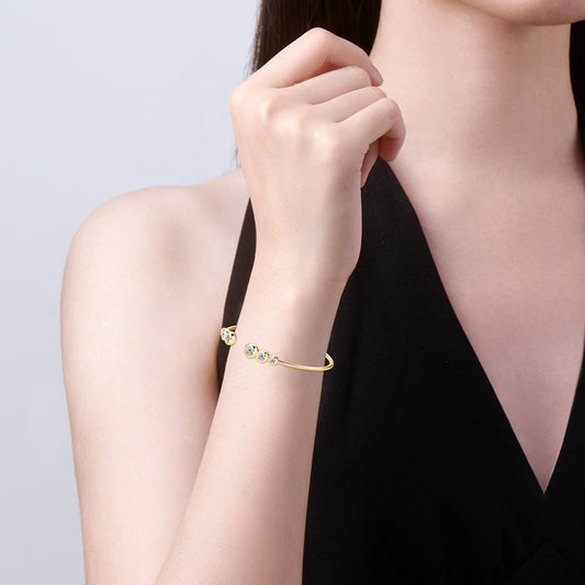 ASN Galaxy Cascade Moissanite Open Bangle