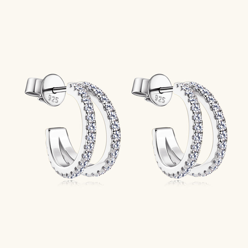 ASN Twilight Circles Moissanite Stud Earrings - ASN Moissa