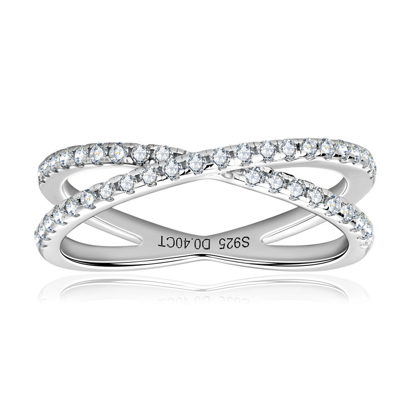 ASN Moissa ASN Modern X-Shaped Moissanite Ring
