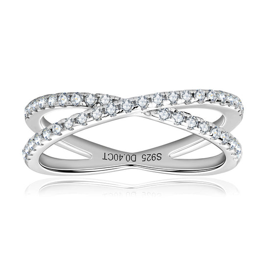 ASN Moissa ASN Modern X-Shaped Moissanite Ring