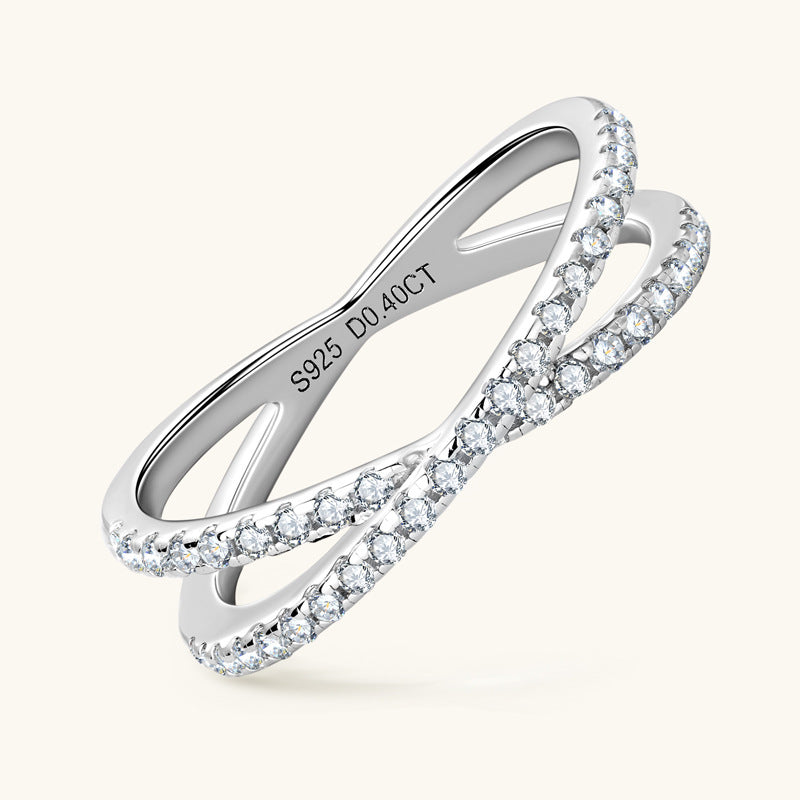 ASN Moissa ASN Modern X-Shaped Moissanite Ring