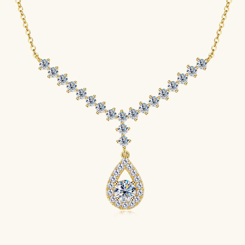 ASN Starlit Cascade Teardrop Moissanite Necklace - ASN Moissa