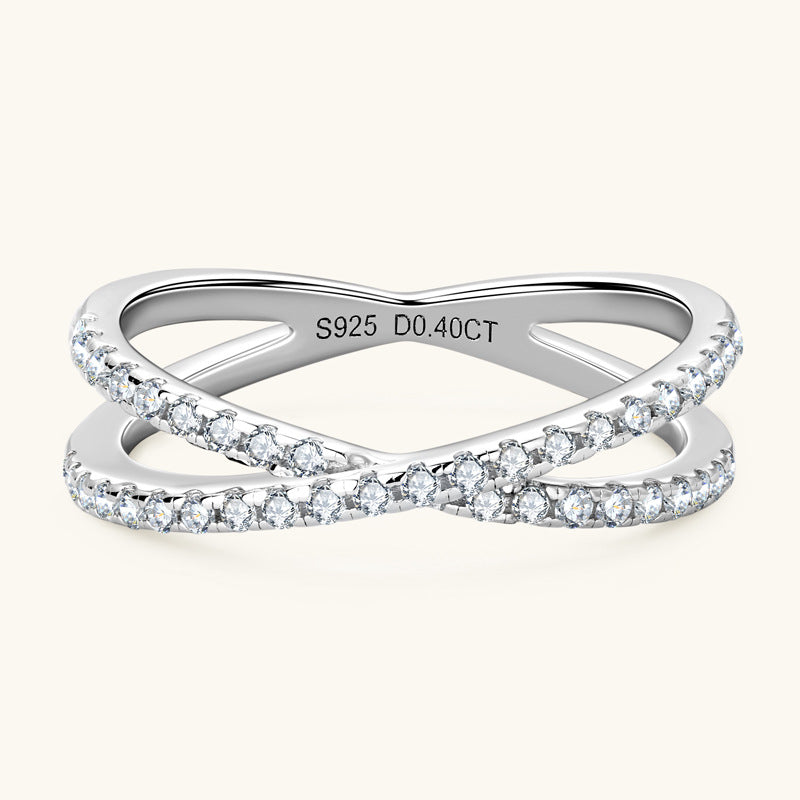 ASN Moissa ASN Modern X-Shaped Moissanite Ring