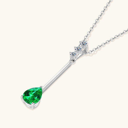 ASN Emerald Drop Linear Pendant Necklace