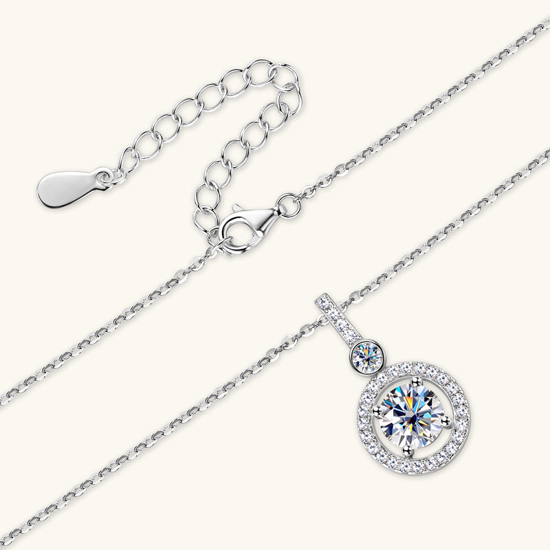 ASN Halo Radiance Moissanite Pendant Necklace - ASN Moissa