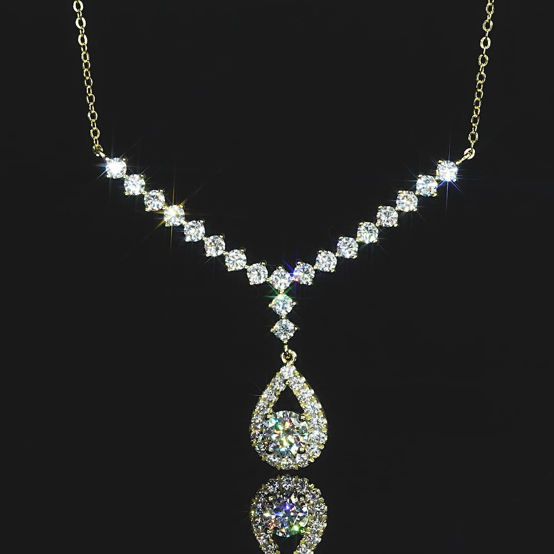 ASN Starlit Cascade Teardrop Moissanite Necklace