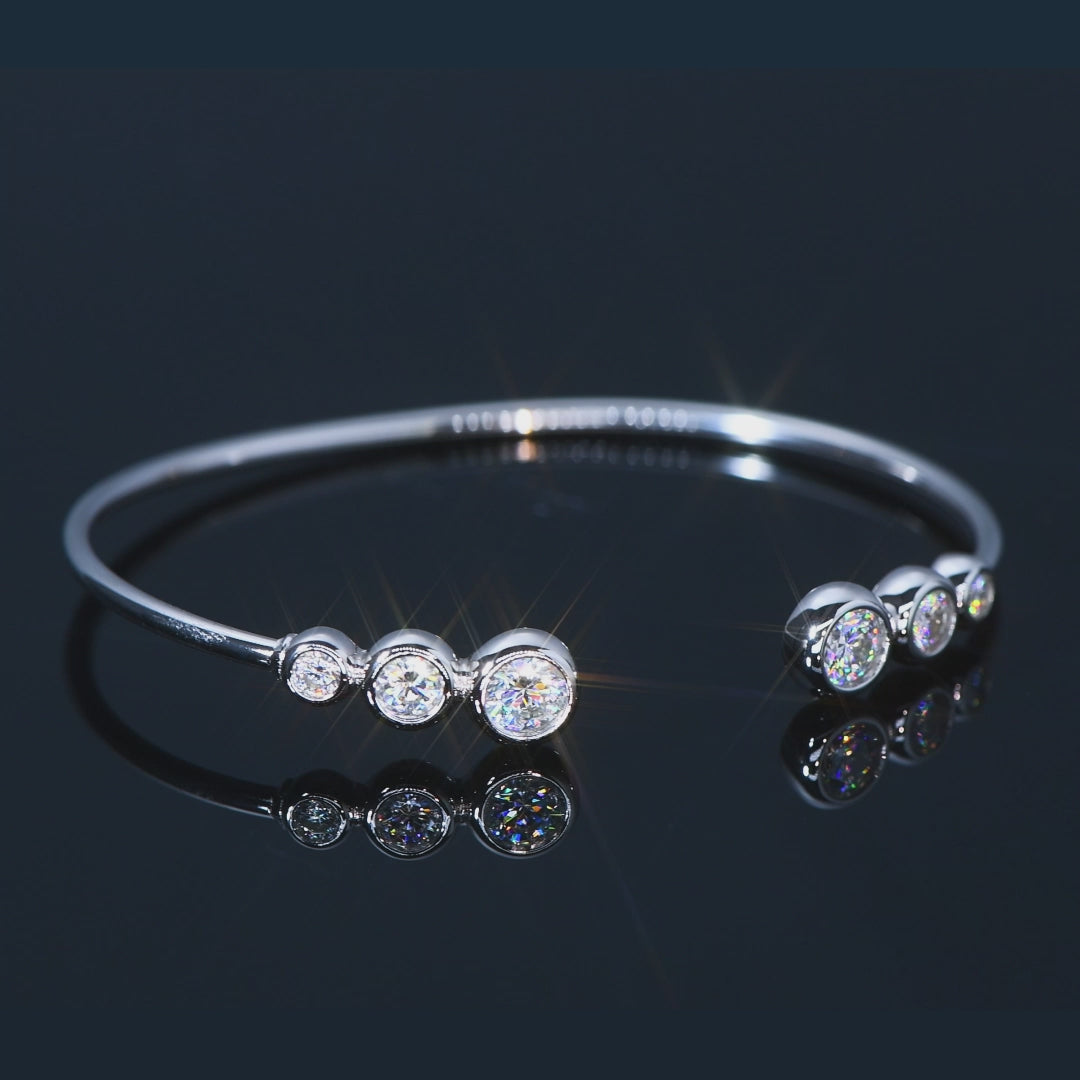 ASN Galaxy Cascade Moissanite Open Bangle