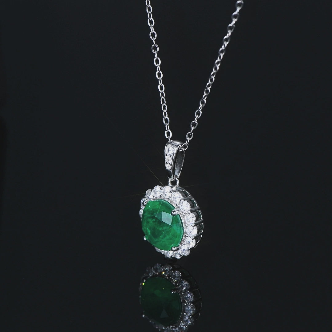 ASN Radiant Green Solitaire Necklace