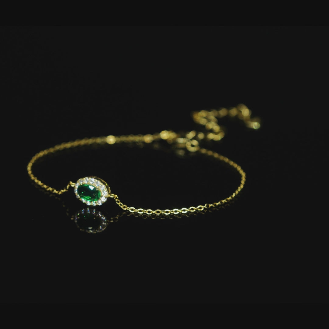 ASN Emerald Halo Delicate Bracelet