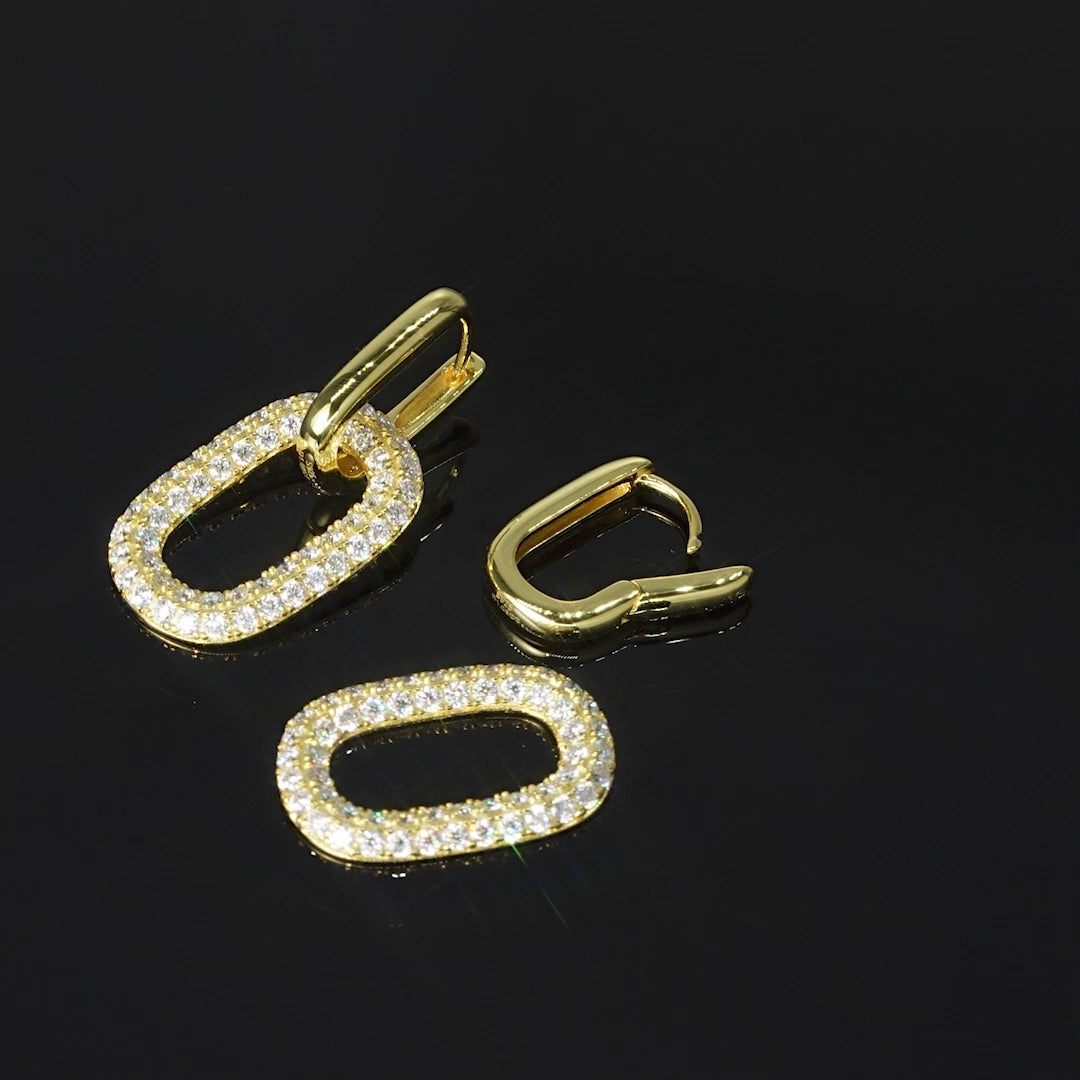 ASN Lumière Link Moissanite Pavé Drop Earrings