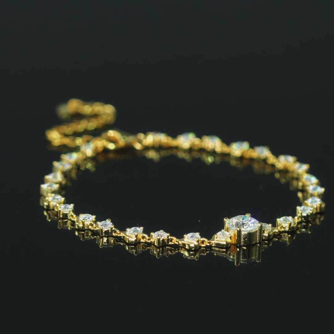 ASN Aurora Heart Moissanite Tennis Bracelet