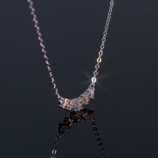 ASN Radiant Arc Moissanite Bar Necklace