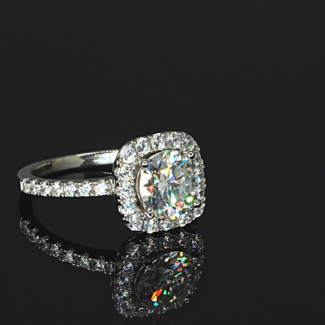 ASN Aurelia Halo Moissanite Ring