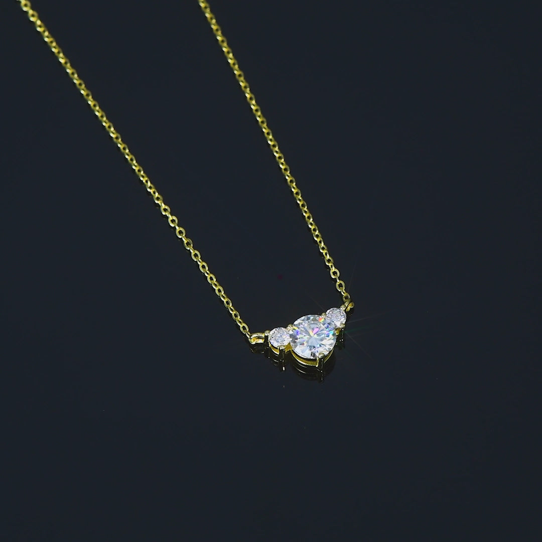ASN Classic Trio Moissanite Necklace