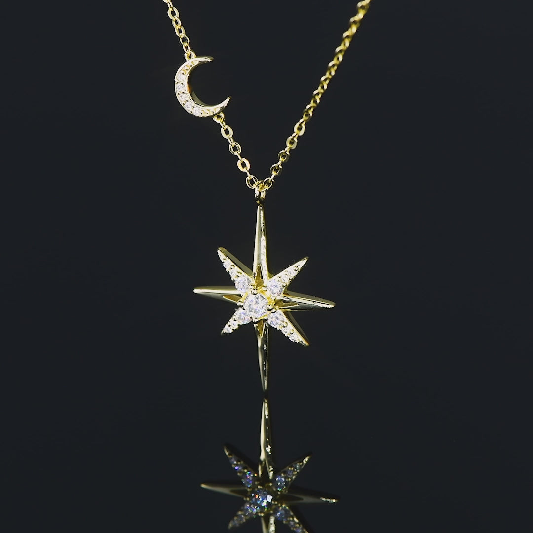 ASN Luxurious Eight-Pointed Star Moissanite Necklace