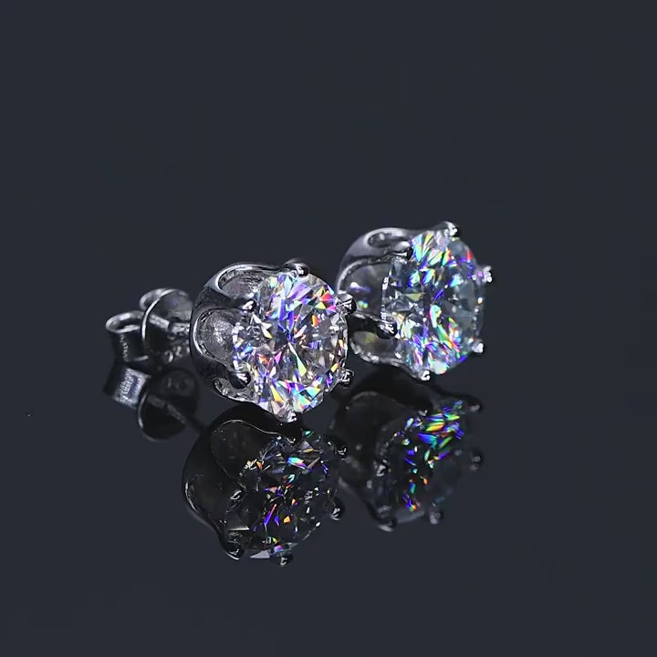 ASN HexaSpark Moissanite Stud Earrings