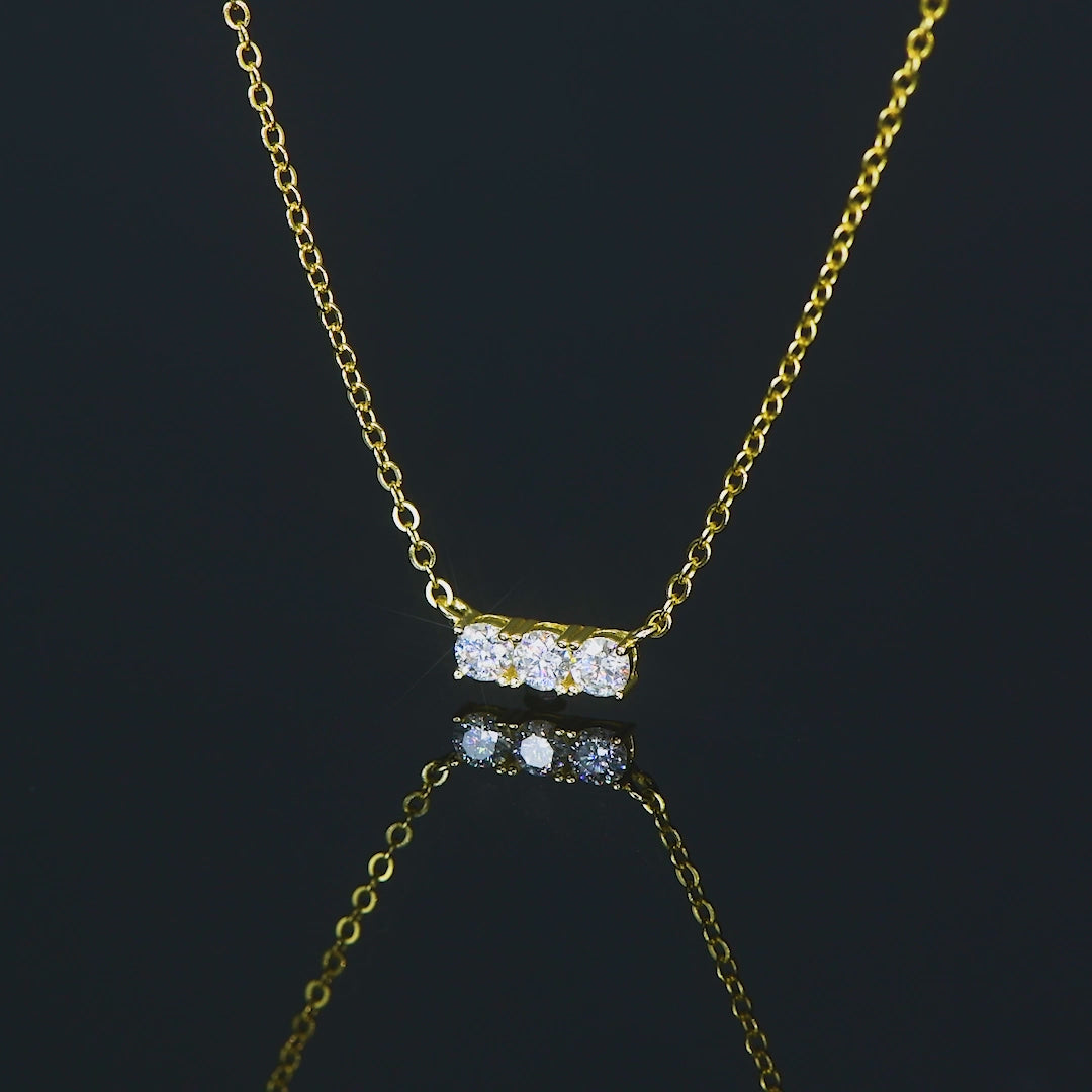 ASN Trilogy Bar Moissanite Necklace