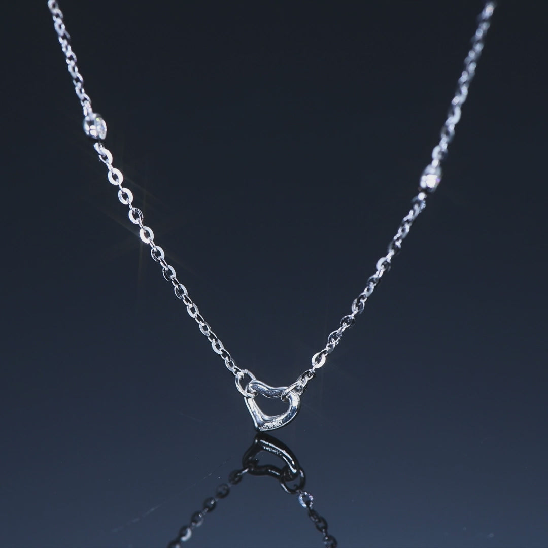 ASN Interlocking Heart Moissanite Station Necklace