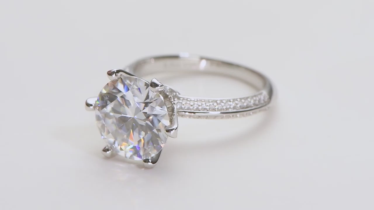 ASN Imperial Grace 5-Carat Moissanite Half-Pave Solitaire Ring