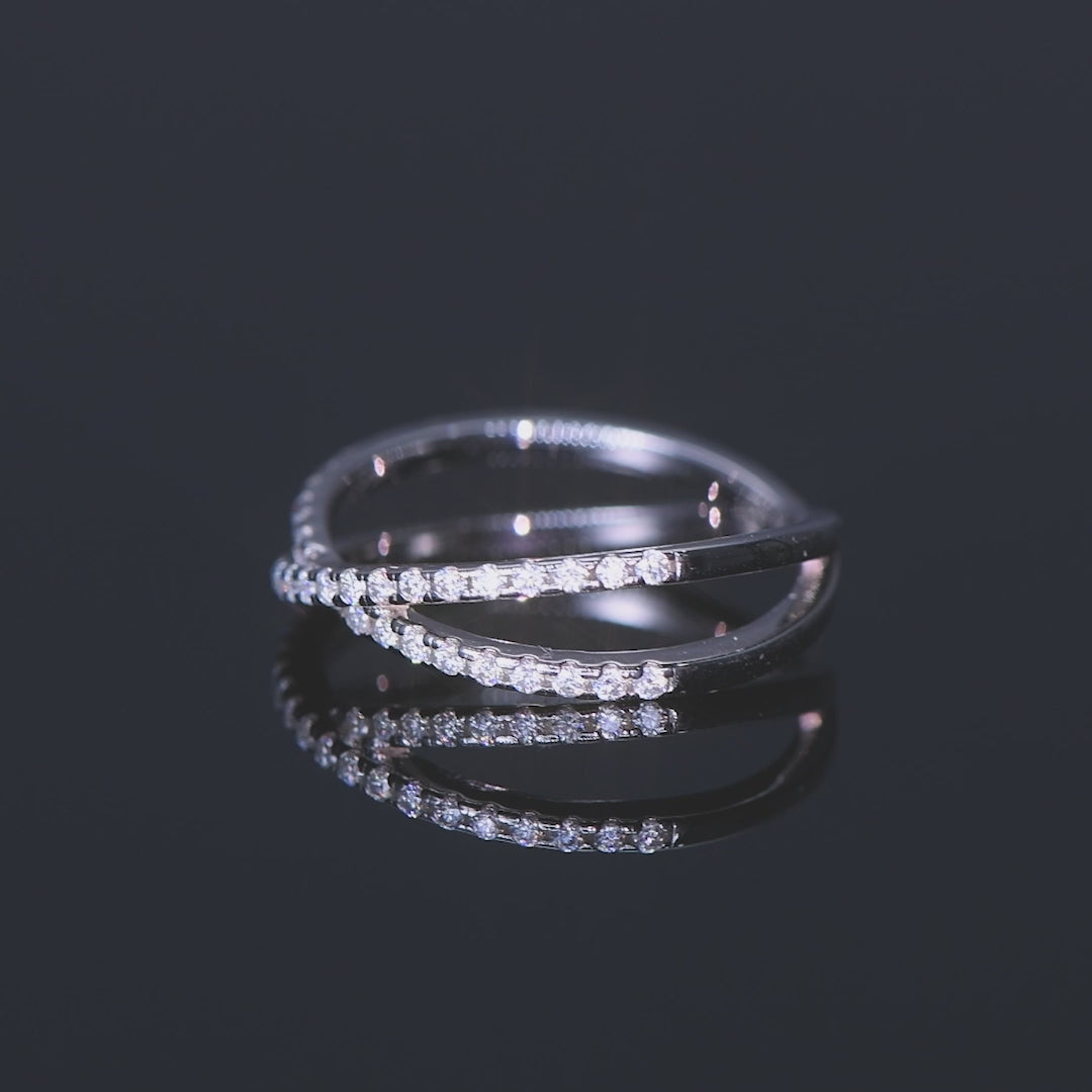 ASN Modern X-Shaped Moissanite Ring