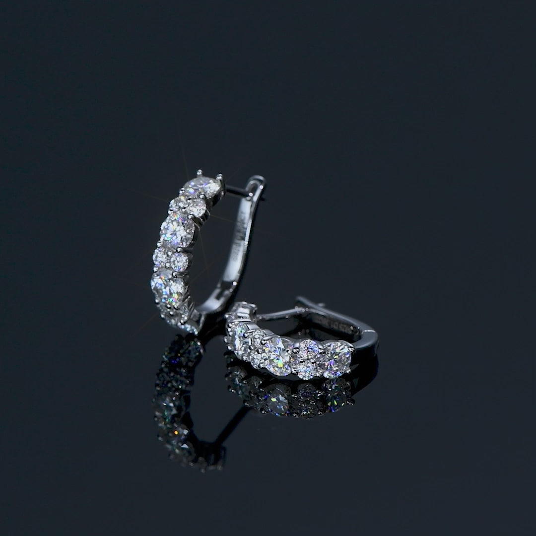 ASN Radiant Crown Moissanite Hoop Earrings