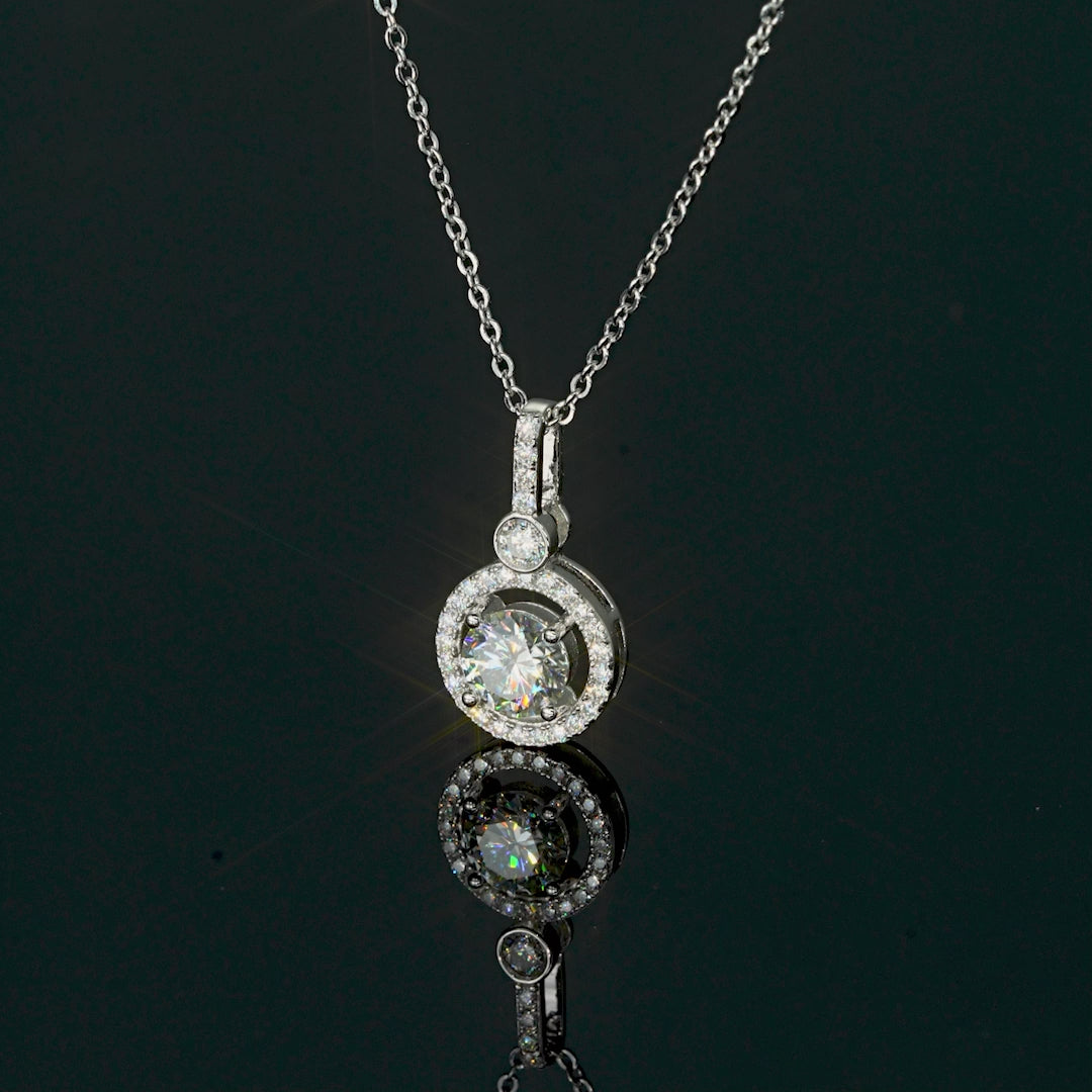 ASN Halo Radiance Moissanite Pendant Necklace