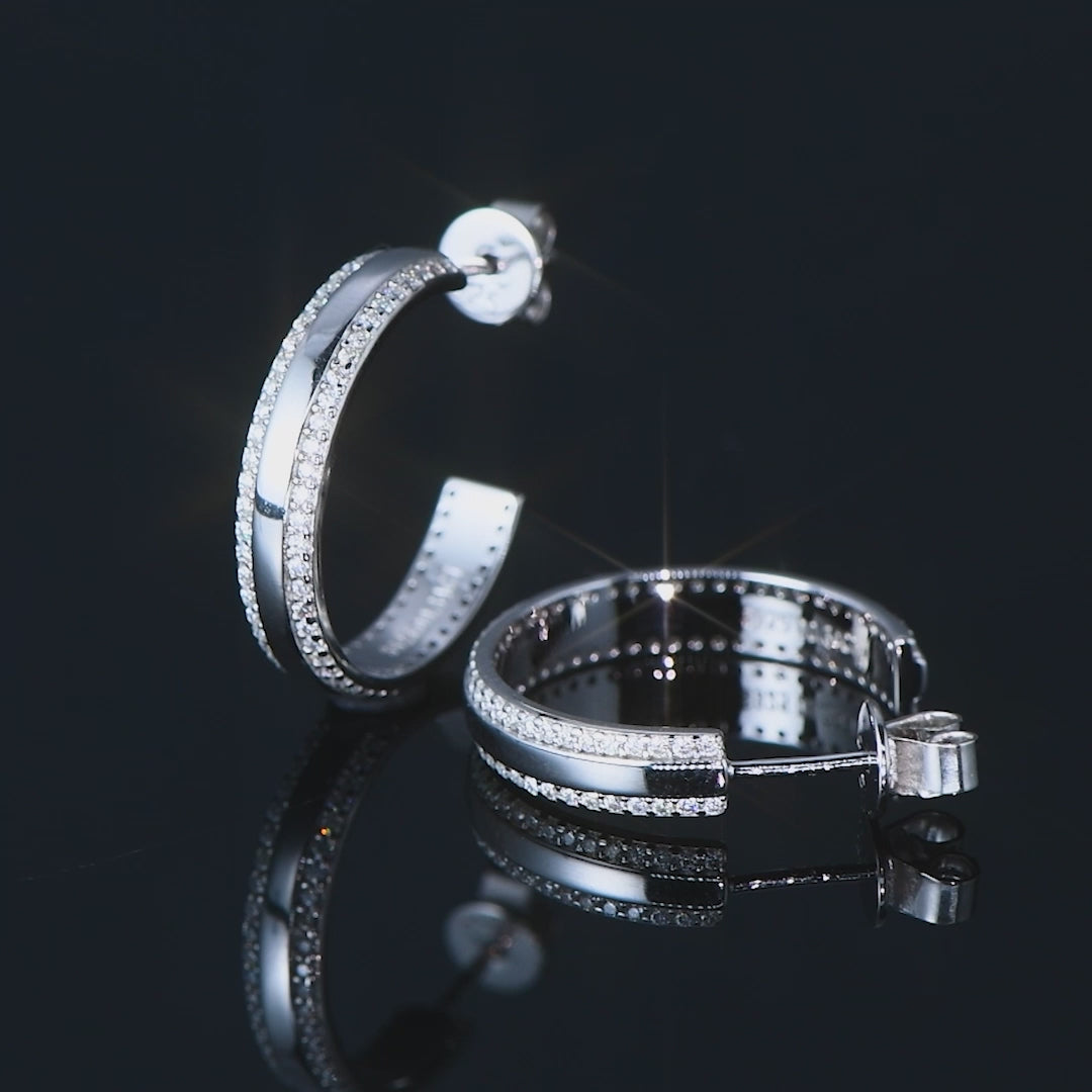 ASN Double Luxe Line Moissanite Hoop Earrings