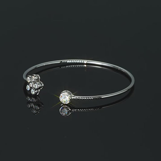 ASN Blooming Grace Moissanite Open Bangle