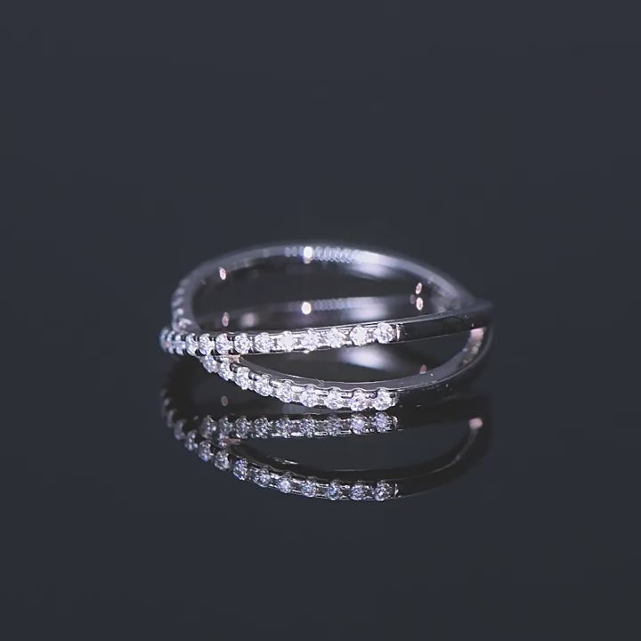 ASN Modern X-Shaped Moissanite Ring