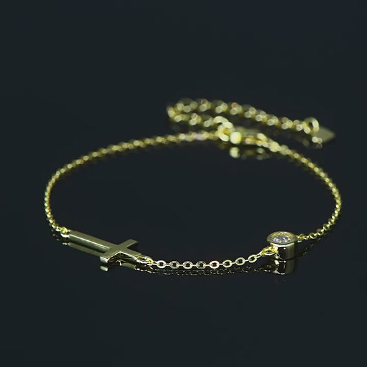 ASN Faith & Light Moissanite Cross Bracelet