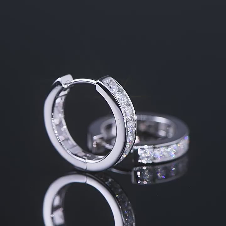ASN Dazzling Pave Hoop Moissanite Earrings