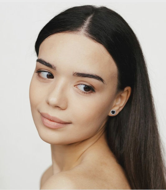 ASN Midnight Halo Black Moissanite Studs