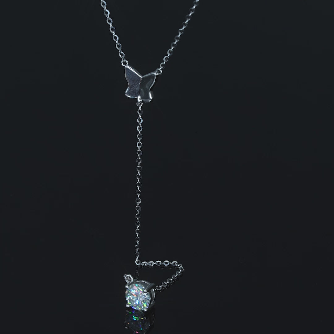 ASN Flutter Drop Moissanite Y Necklace
