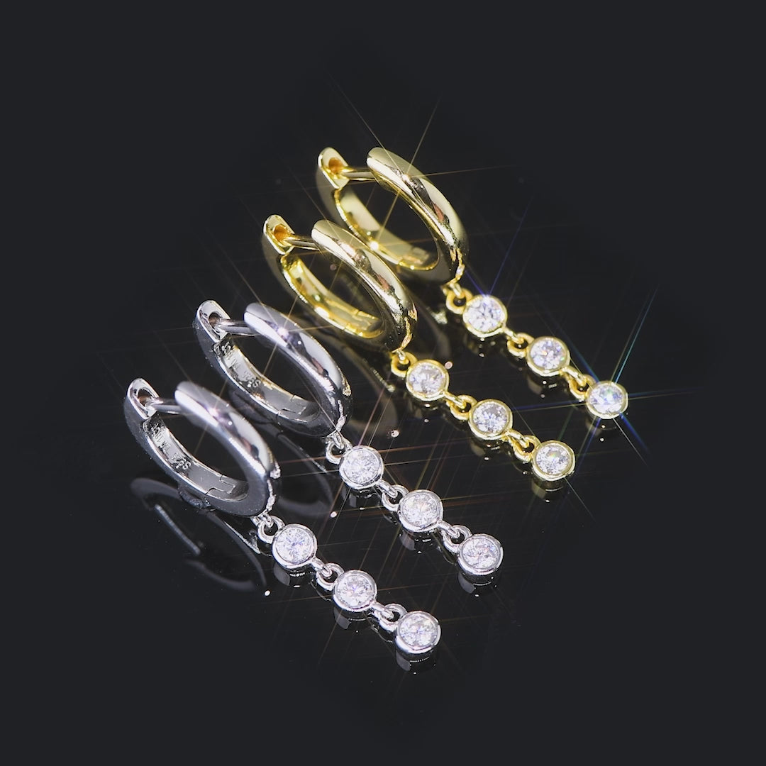 ASN Trinova Moissanite Bezel Drop Huggies